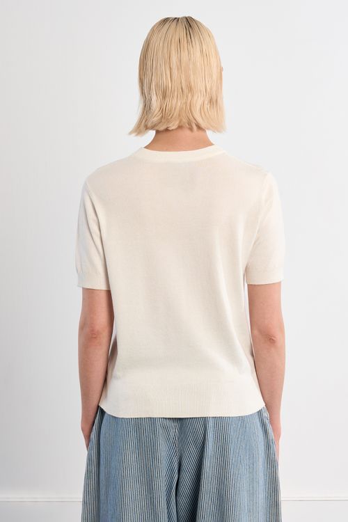 T-shirt en maille, brodé Cœur