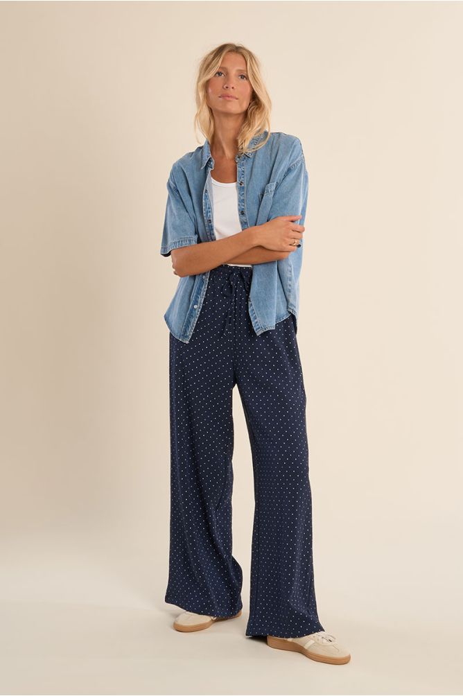 Printed flowing trousers