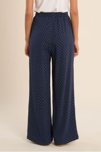 Pantalón de mujer largo, estampado lunares.
