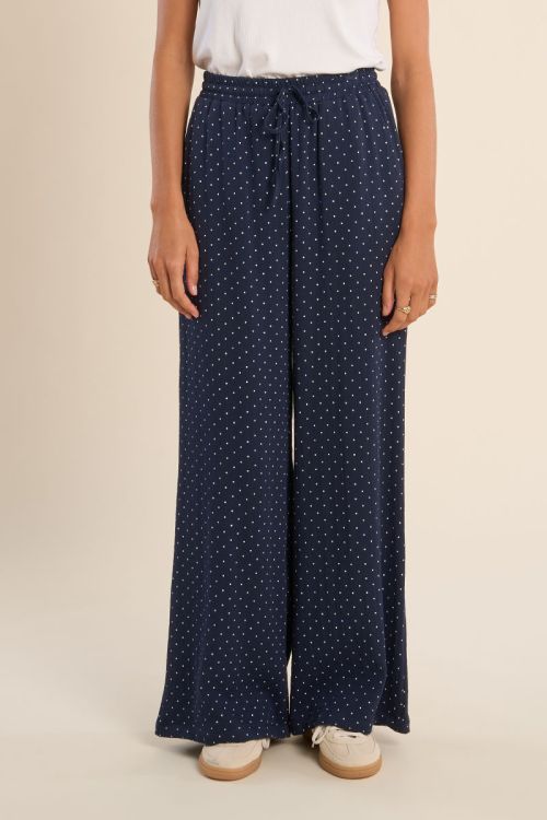 Pantalón de mujer largo, estampado lunares.