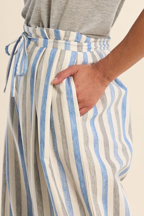 Pantalón de mujer largo, estampado rayas.