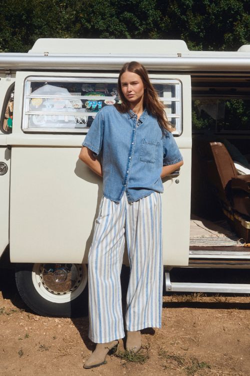 Wide pants, striped