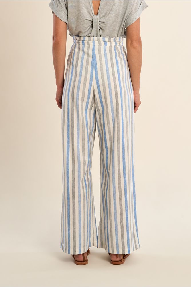 Pantalon large, rayé