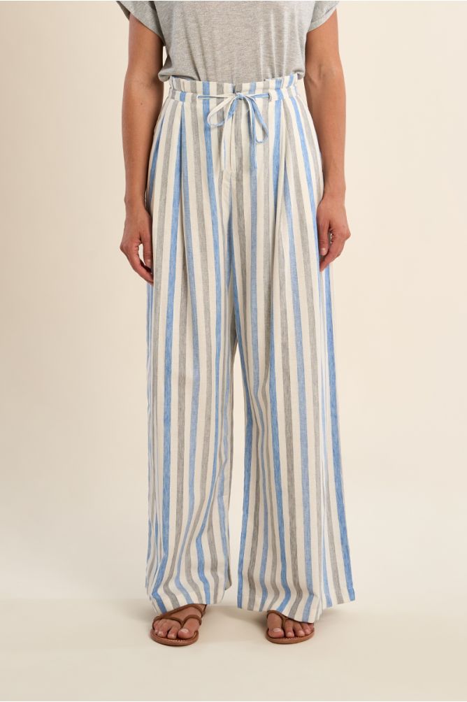 Wide pants, striped