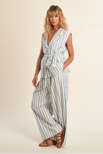 Pantalón de mujer largo, estampado rayas.