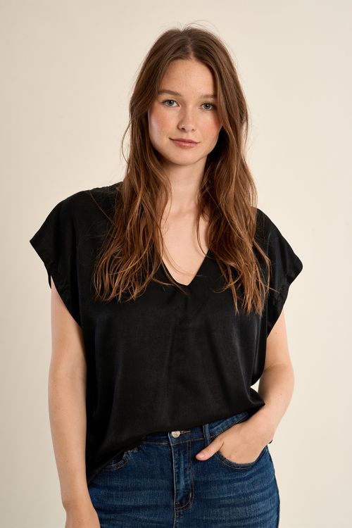 T-shirt basique parsemé de strass