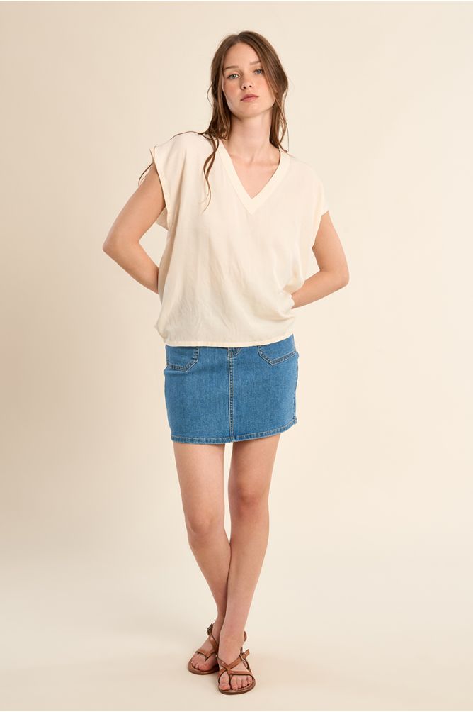 T-shirt basique parsemé de strass