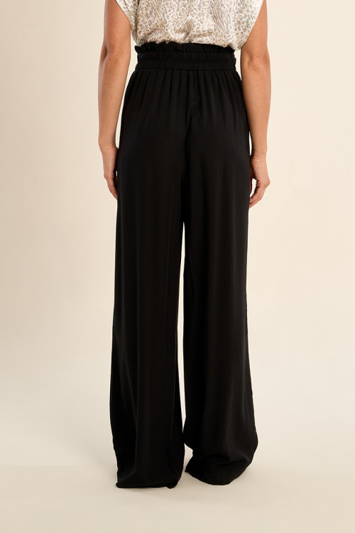 Pantalon large, taille haute