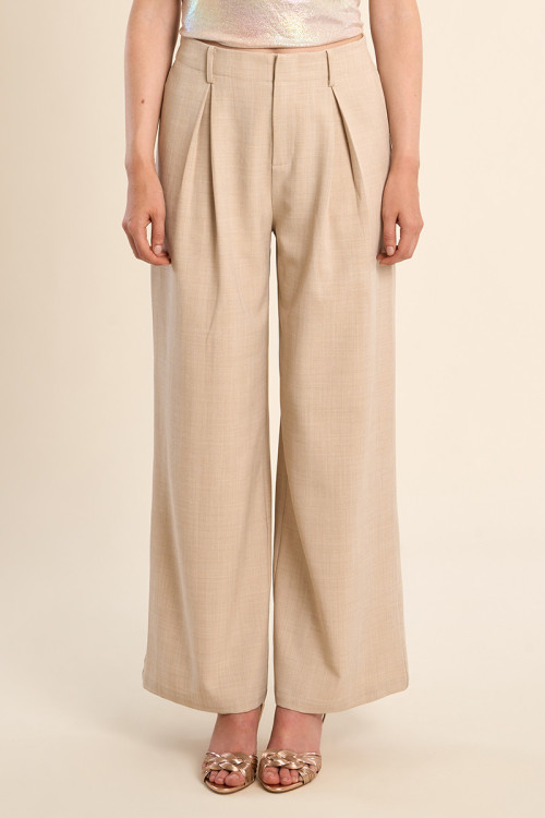 Pantalón de mujer largo, detalle pinzas.