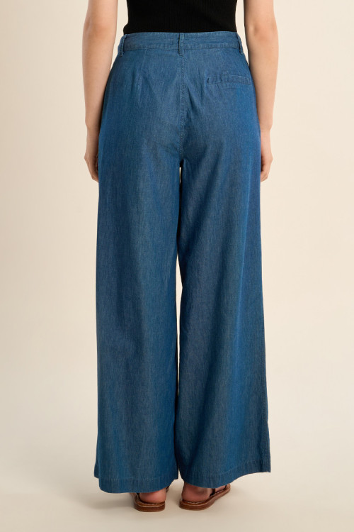 Cotton trousers, wide fit