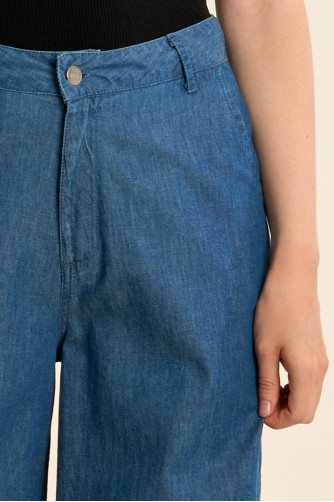 Pantalon en cotonl, coupe large
