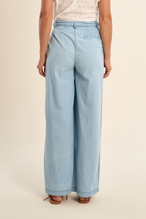 Pantalon en coton, coupe large