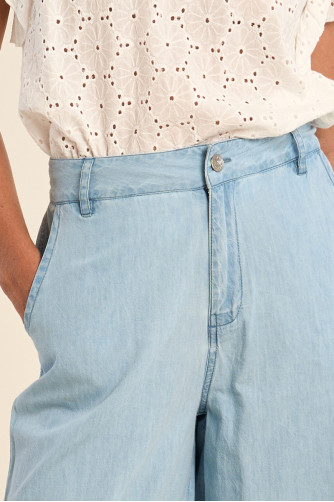 Pantalon en coton, coupe large