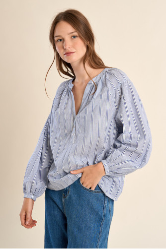Cotton blouse, striped