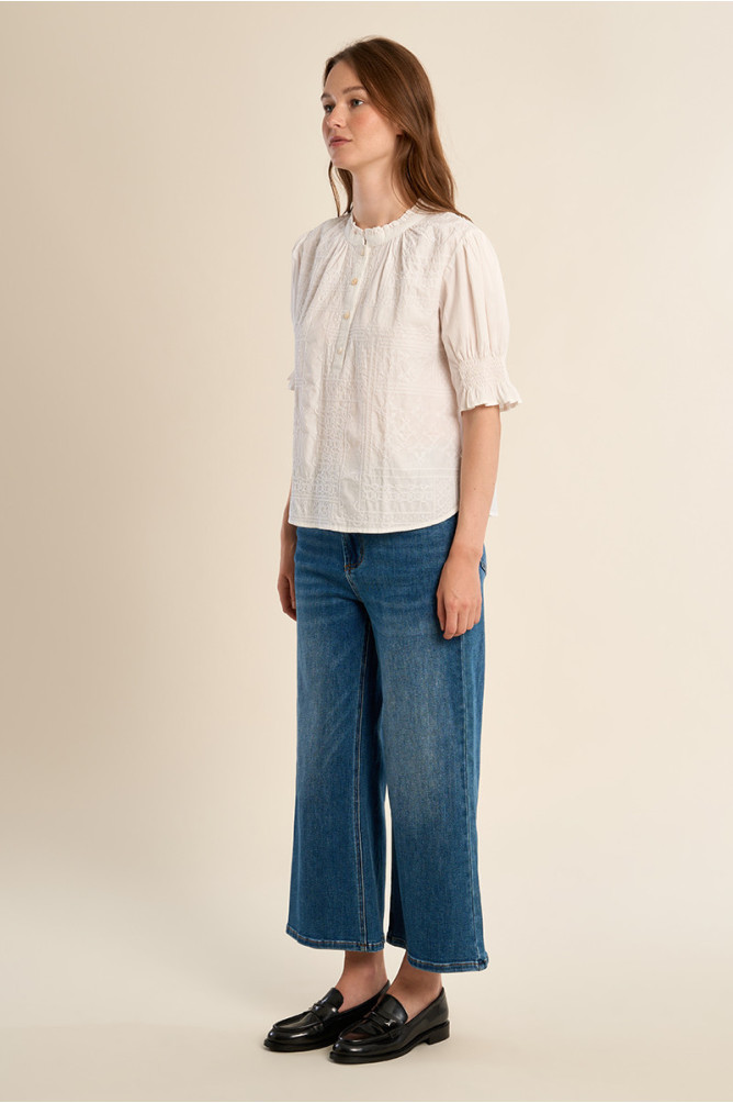 Cotton blouse, embroidered details