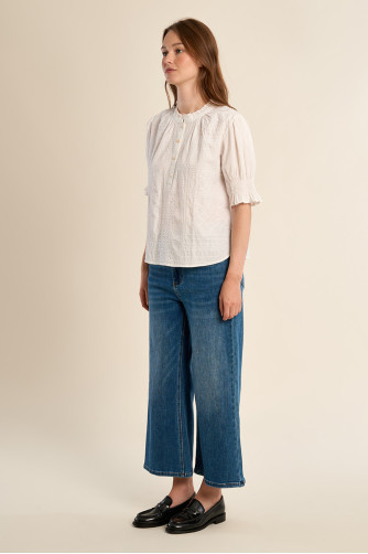 Blouse en coton, détails brodés
