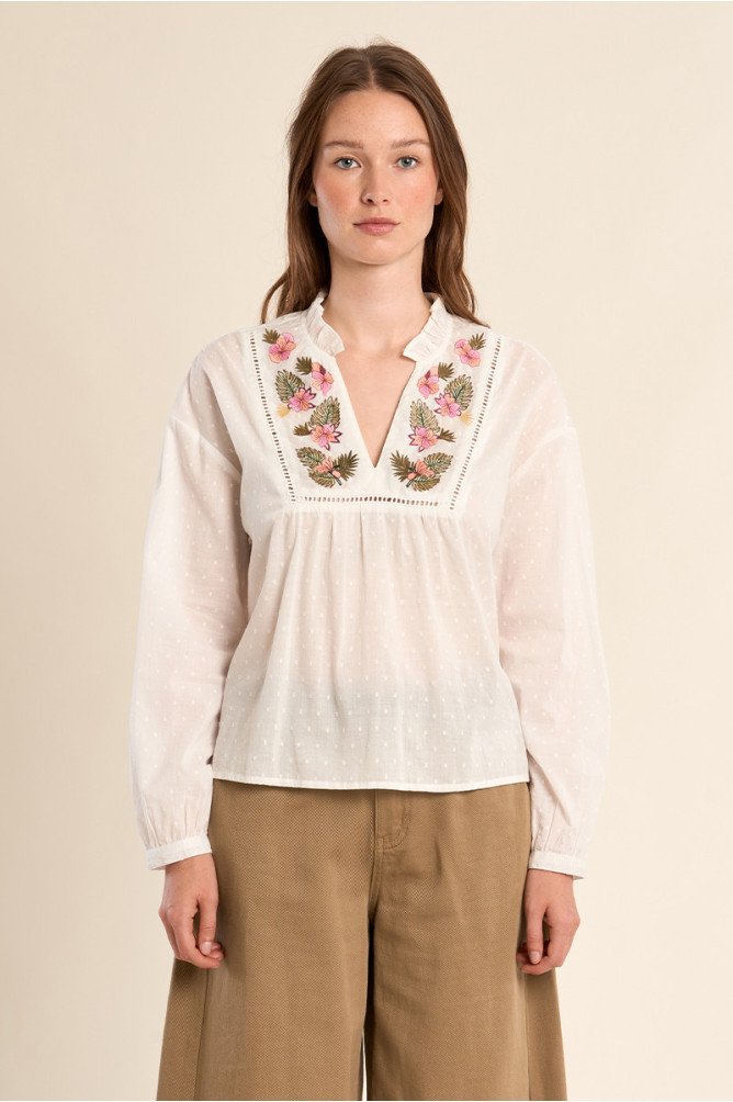 Blouse à broderie florale