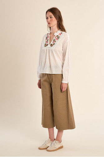 Blouse à broderie florale