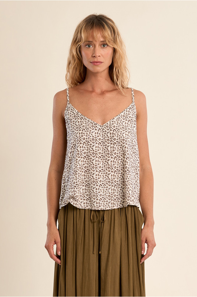 Top de mujer de tirantes, con estampado.