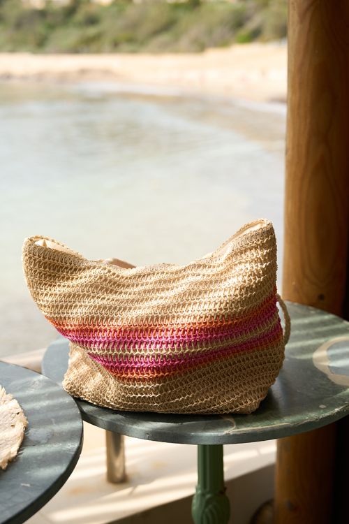 Sac en raphia rayé