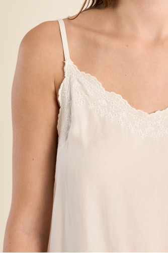 Satin camisole with lace details
