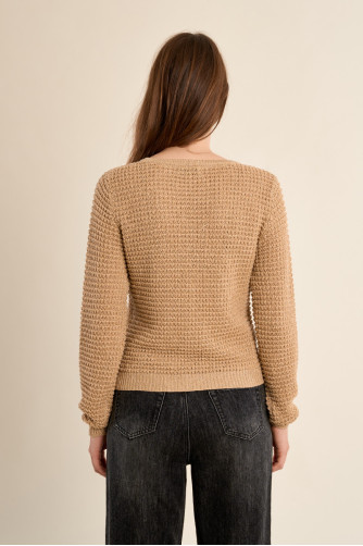 Cardigan en maille, col rond