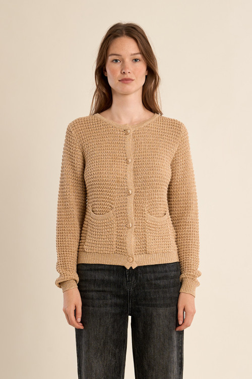 Cardigan en maille, col rond
