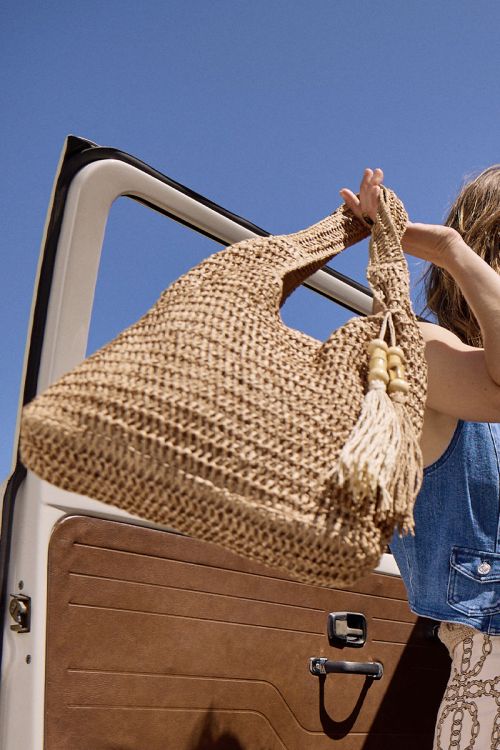 Oversized straw bag