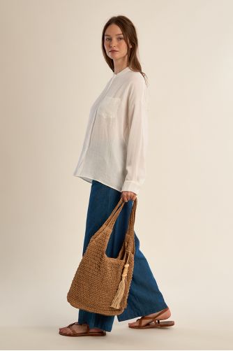 Oversized straw bag