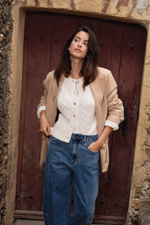 Cardigan en maille tressée