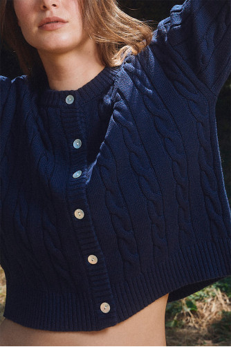 Braided knit cardigan