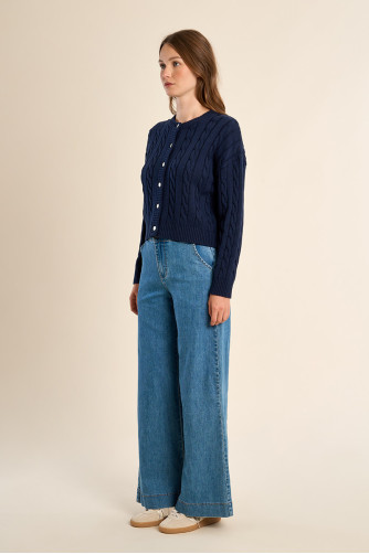 Cardigan en maille tressée