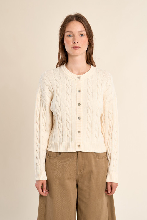 Braided knit cardigan