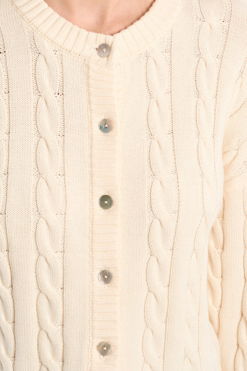 Braided knit cardigan
