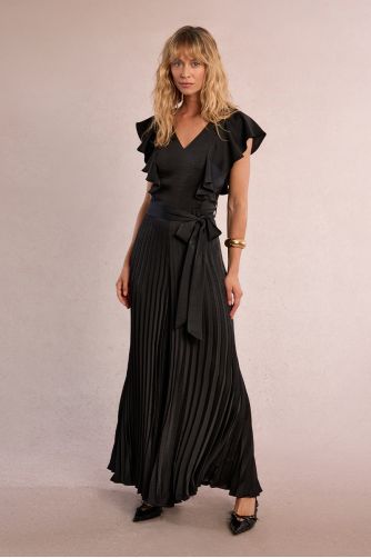Long, pleated jumpsuit