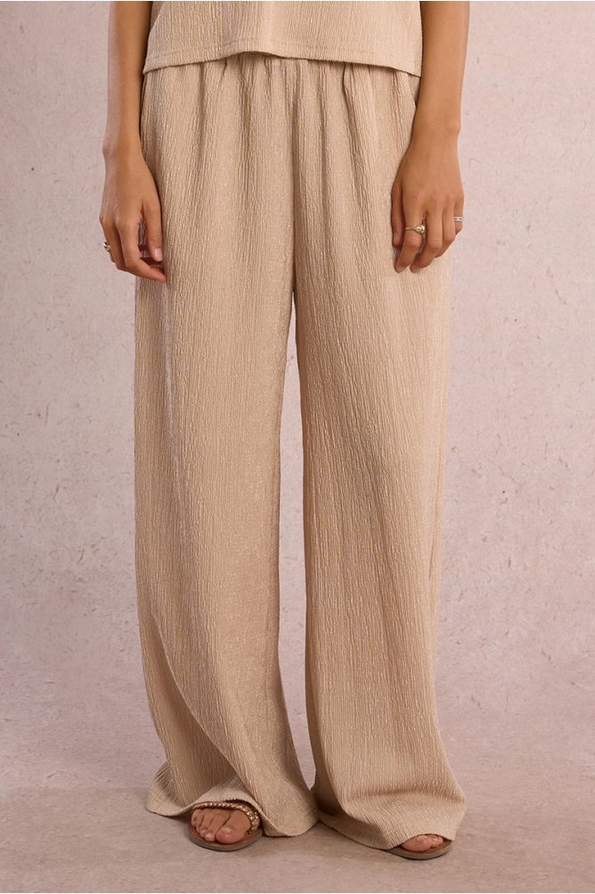 Straight, flowing trousers in semi-sheer