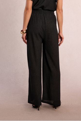 Straight, flowing trousers in semi-sheer