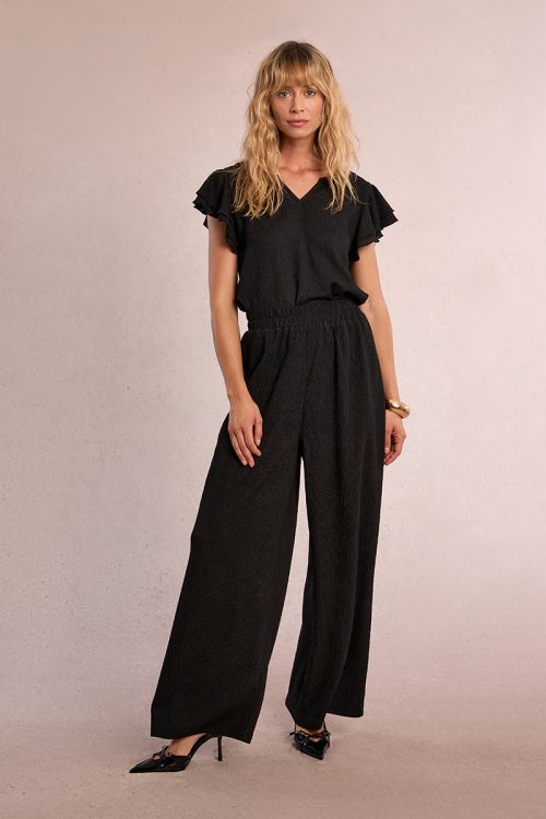 Straight, flowing trousers in semi-sheer