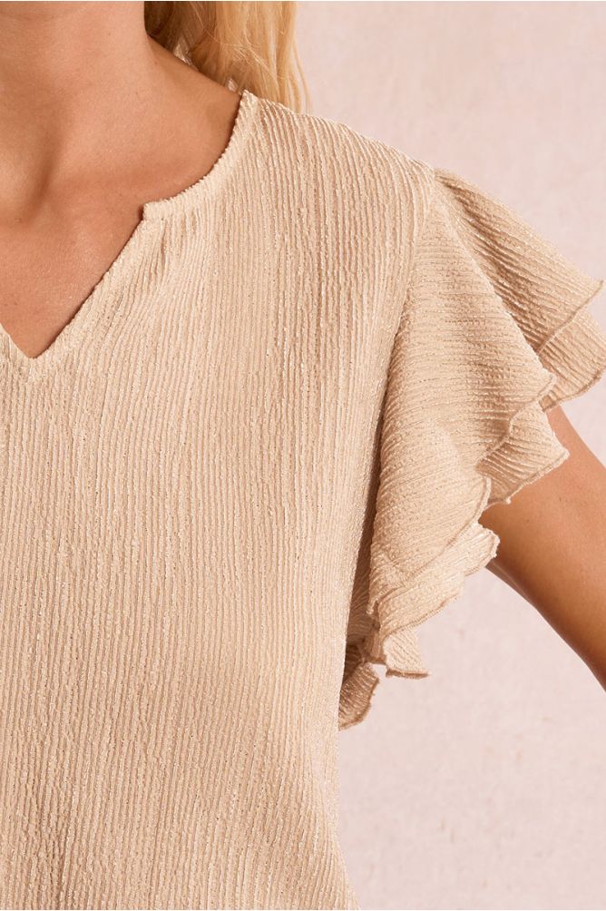 Ruffled short-sleeved top