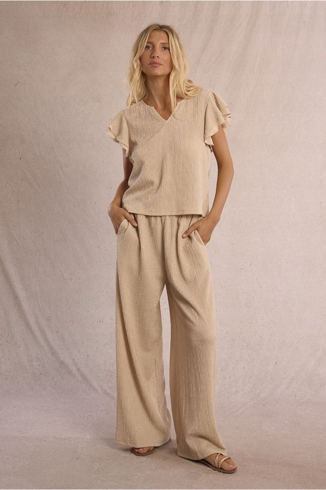 Top manches courtes volantées