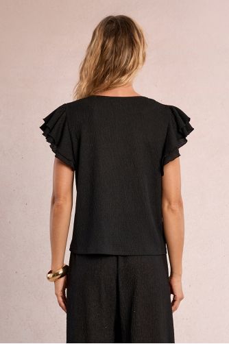 Ruffled short-sleeved top