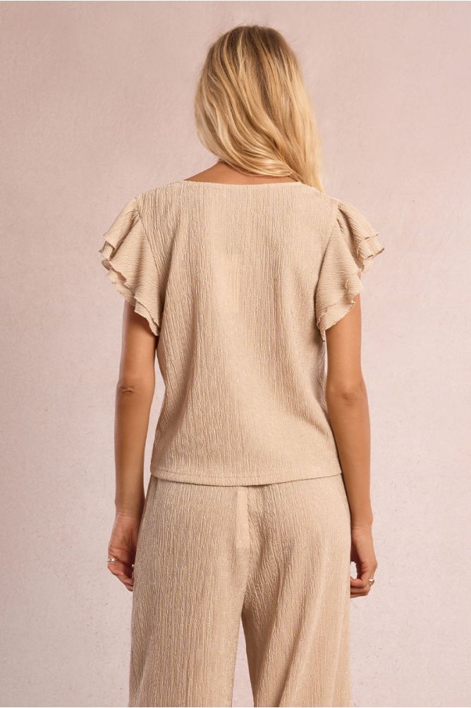 Ruffled short-sleeved top