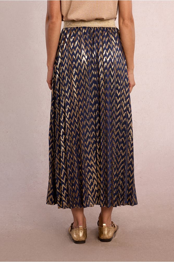 Long pleated, iridescent skirt