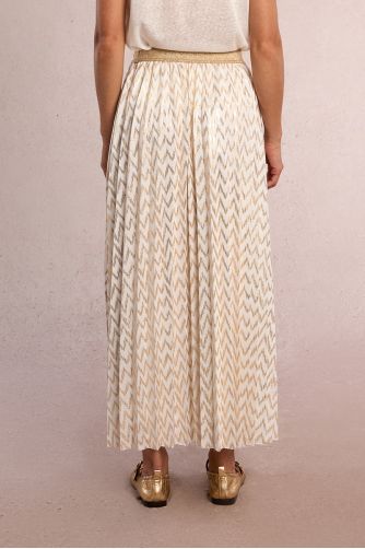 Long pleated, iridescent skirt
