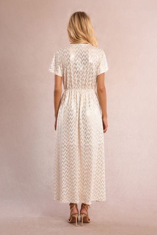 Robe longue, irisée