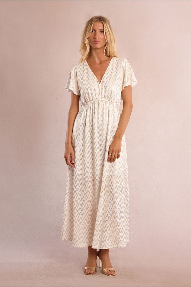 Robe longue, irisée