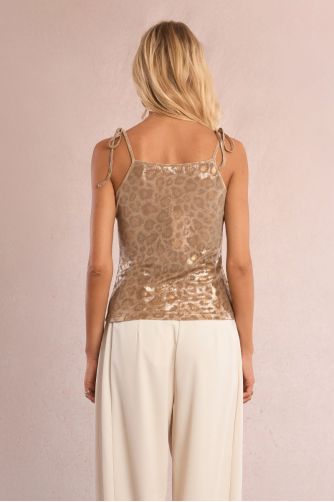 Leopard print top, iridescent