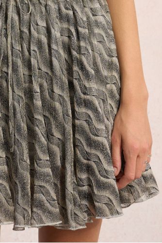 Short pleated skirt, printed