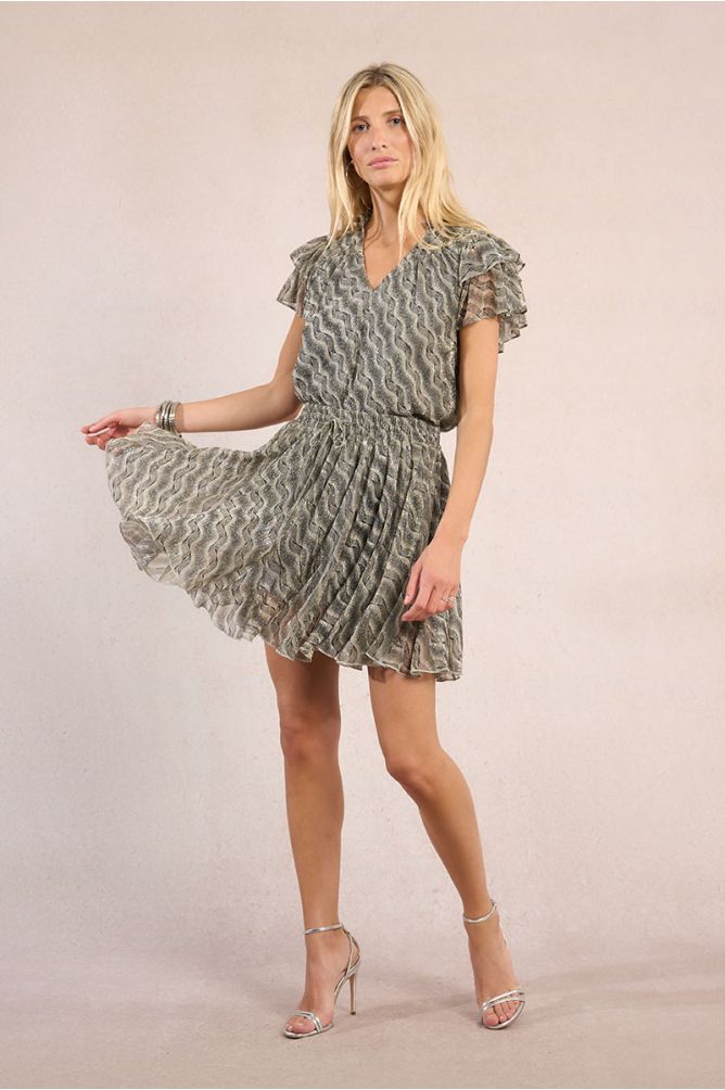 Short pleated skirt, printed