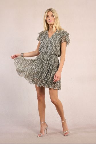 Jupe courte plissée, imprimée